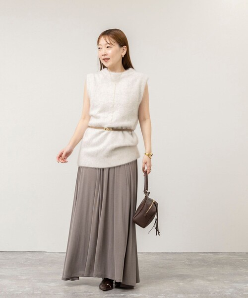 NOLLEY’S Sophi(ノーリーズソフィ)の「【WEB限定】【BECシリーズ】《セットアップ対応》ウォッシャブルフィブリルテレコフレアーマキシスカート(スカート・レディース・チャコールグレー/カーキ・38/36)」の18枚目の写真