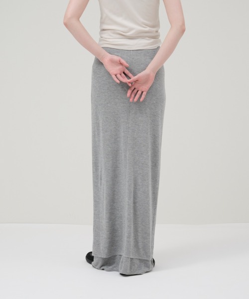 lit(リット)の「Layered Knit Tight Skirt(スカート・レディース・ブラック/トップグレー/ブラウン・FREE)」の12枚目の写真