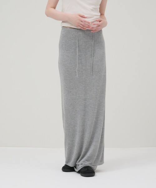 lit(リット)の「Layered Knit Tight Skirt(スカート・レディース・ブラック/トップグレー/ブラウン・FREE)」の14枚目の写真