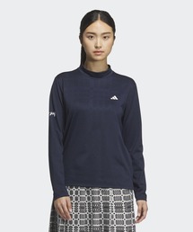 ジャカード モックネック長袖ポロシャツ 【adidas Golf/アディダスゴルフ】