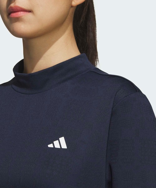 adidas(アディダス)の「ジャカード モックネック長袖ポロシャツ 【adidas Golf/アディダスゴルフ】(ポロシャツ・レディース・ネイビー・MEDIUM/LARGE/X-LARGE/SMALL)」の3枚目の写真