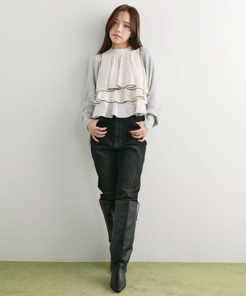 archives(アルシーヴ)の「スキニーデニム(デニムパンツ・レディース・ブラック/ネイビー・SMALL/MEDIUM)」の4枚目の写真