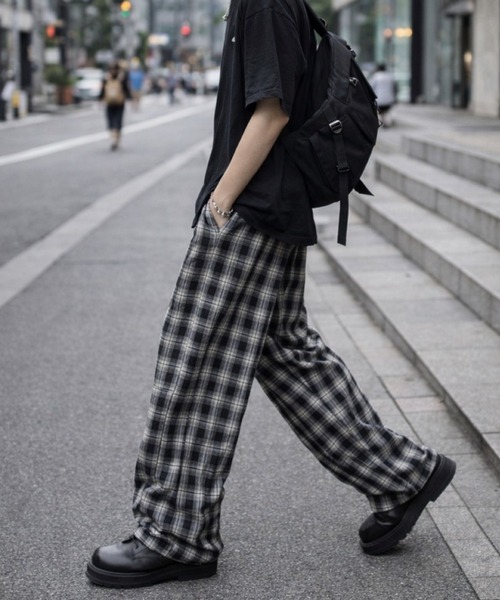UP START(アップスタート)の「【Bls】 【ZM】【Bling Leads】シボ加工チェックイージーパンツ(BL)(その他パンツ・メンズ・ブラック・MEDIUM/X-LARGE/LARGE)」の6枚目の写真