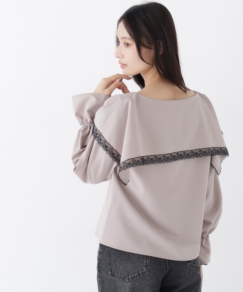 NATURAL BEAUTY BASIC(ナチュラルビューティーベーシック)の「ビッグカラーブラウス(シャツ/ブラウス・レディース・グレイッシュベージュ/オフホワイト/チャコールグレー・フリ-)」の13枚目の写真