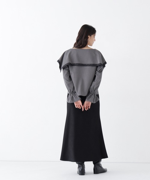 NATURAL BEAUTY BASIC(ナチュラルビューティーベーシック)の「ビッグカラーブラウス(シャツ/ブラウス・レディース・グレイッシュベージュ/オフホワイト/チャコールグレー・フリ-)」の17枚目の写真