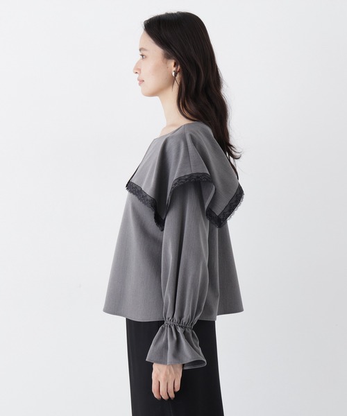 NATURAL BEAUTY BASIC(ナチュラルビューティーベーシック)の「ビッグカラーブラウス(シャツ/ブラウス・レディース・グレイッシュベージュ/オフホワイト/チャコールグレー・フリ-)」の18枚目の写真