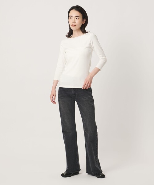 MARW UNITED ARROWS(マルゥ ユナイテッドアローズ)の「<MARW UNITED ARROWS>ボートネック 7分袖 カットソー(Tシャツ/カットソー・レディース・ホワイト/ダークオレンジ/ブラック・FREE)」の6枚目の写真