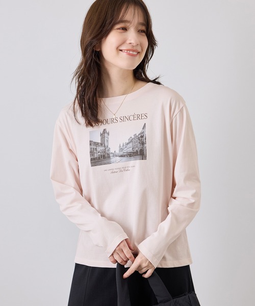 ROPE' PICNIC(ロペピクニック)の「アソートプリントロングスリーブTシャツ(Tシャツ/カットソー・レディース・ホワイト系その他/ホワイト/ピンク・FREE)」の1枚目の写真