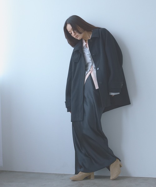 SENSE OF PLACE by URBAN RESEARCH(センスオブプレイスバイアーバンリサーチ)の「抗ピル ステンカラーミドルコート(ステンカラーコート・レディース・アイボリー/ベージュ/ブラック・ONE)」の16枚目の写真