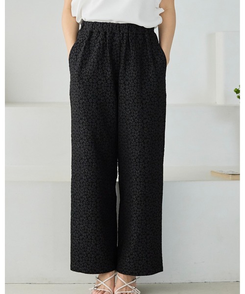 BIRTHDAY BASH(バースデイバッシュ)の「AMERIE JACQUARD WIDE PANTS(ジャガードワイドパンツ)(その他パンツ・レディース・ホワイト/ブラック・S/M)」の18枚目の写真