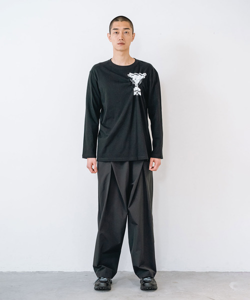 yoshiokubo(ヨシオクボ)の「yoshiokubo ヨシオクボ / 3 LAYER WIDE PANT スリーレイヤーワイドパンツ / YKF26411(その他パンツ・メンズ・ブラック・2/1/3)」の2枚目の写真
