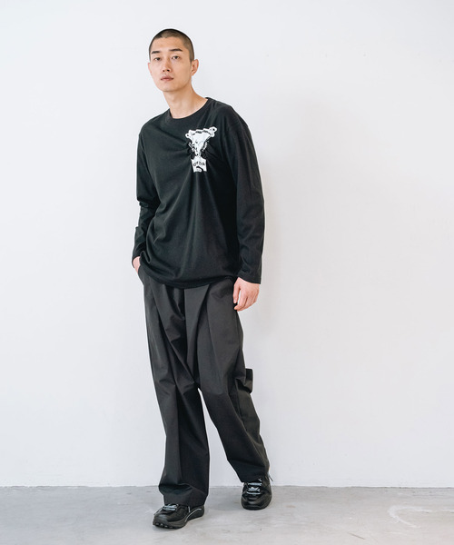 yoshiokubo(ヨシオクボ)の「yoshiokubo ヨシオクボ / 3 LAYER WIDE PANT スリーレイヤーワイドパンツ / YKF26411(その他パンツ・メンズ・ブラック・2/1/3)」の8枚目の写真