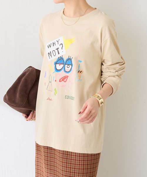 COLLAGE GALLARDAGALANTE(コラージュガリャルダガランテ)の「The NERDYS x COLLAGE 別注ロンT(Tシャツ/カットソー・レディース・ベージュ/オフホワイト・M)」の1枚目の写真