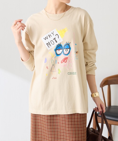 COLLAGE GALLARDAGALANTE(コラージュガリャルダガランテ)の「The NERDYS x COLLAGE 別注ロンT(Tシャツ/カットソー・レディース・ベージュ/オフホワイト・M)」の5枚目の写真