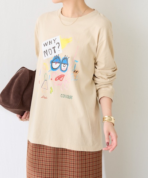 COLLAGE GALLARDAGALANTE(コラージュガリャルダガランテ)の「The NERDYS x COLLAGE 別注ロンT(Tシャツ/カットソー・レディース・ベージュ/オフホワイト・M)」の10枚目の写真