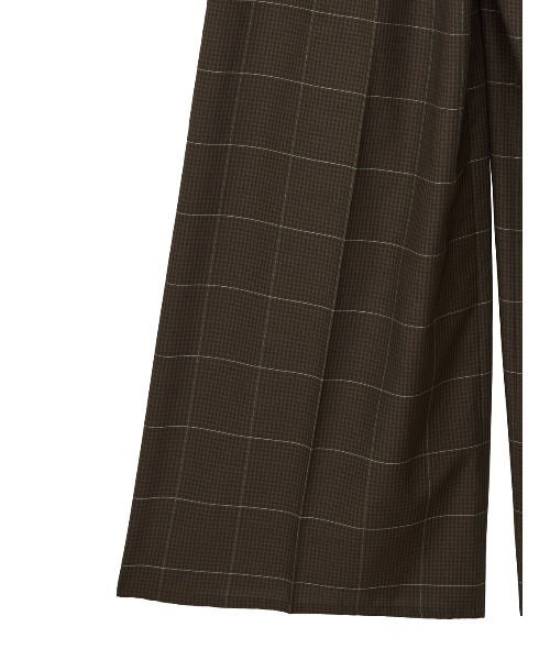 Ameri(アメリ)の「YARN DYED CHECK WIDE STRAIGHT PANTS(その他パンツ・レディース・ブラウン/グレー/ライトグリーン・SMALL/MEDIUM)」の4枚目の写真