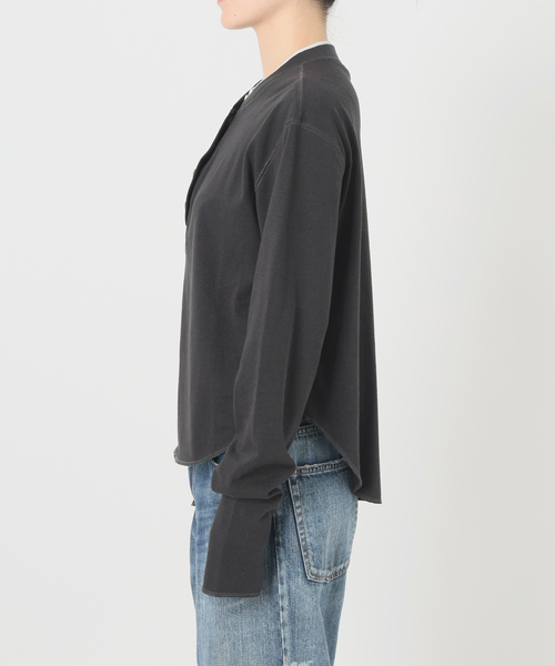 FRAMeWORK（フレームワーク）の「ダブルヘンリーネック（Tシャツ/カットソー・レディース・チャコールグレー/アイボリー/ホワイト・FREE）」の21枚目の写真