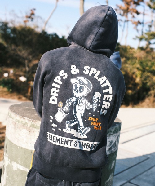 ELEMENT(エレメント)の「ELEMENT メンズ TIMBER DRIPS ZIP HOOD パーカー 【2026年秋冬モデル】/エレメントバックプリントジップアップフーディー(パーカー・メンズ・ネイビー/ブラック系その他/グレー系その他・MEDIUM/X-LARGE/LARGE)」の2枚目の写真