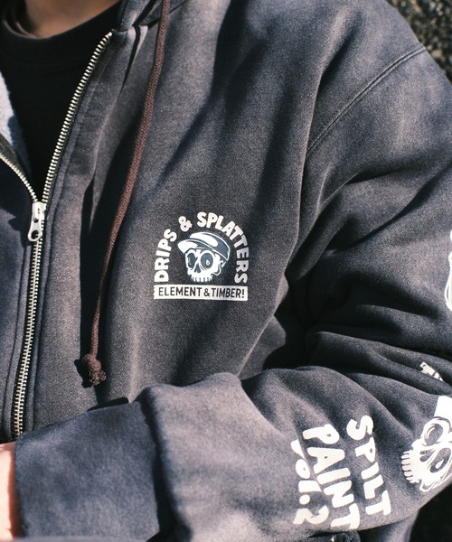 ELEMENT(エレメント)の「ELEMENT メンズ TIMBER DRIPS ZIP HOOD パーカー 【2026年秋冬モデル】/エレメントバックプリントジップアップフーディー(パーカー・メンズ・ネイビー/ブラック系その他/グレー系その他・MEDIUM/X-LARGE/LARGE)」の5枚目の写真