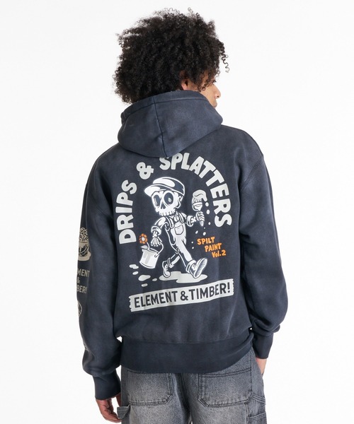 ELEMENT(エレメント)の「ELEMENT メンズ TIMBER DRIPS ZIP HOOD パーカー 【2026年秋冬モデル】/エレメントバックプリントジップアップフーディー(パーカー・メンズ・ネイビー/ブラック系その他/グレー系その他・MEDIUM/X-LARGE/LARGE)」の10枚目の写真
