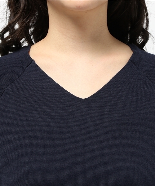 CAPRICIEUX LE'MAGE(カプリシューレマージュ)の「Vネックミラノリブアンクルワンピース(ワンピース・レディース・グレー/ネイビー・FREE)」の6枚目の写真