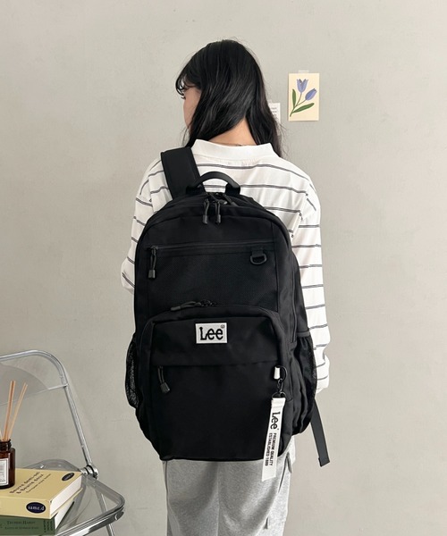 Lee（リー）の「Lee.撥水ポリエステル フロントメッシュリュック.2層式 バックパック（バックパック/リュック・レディース・ブラック×グリーン/ブラック×ブラック/ブラック×ピンク/ブラック×ホワイト/ブラック×パープル・FREE）」の22枚目の写真