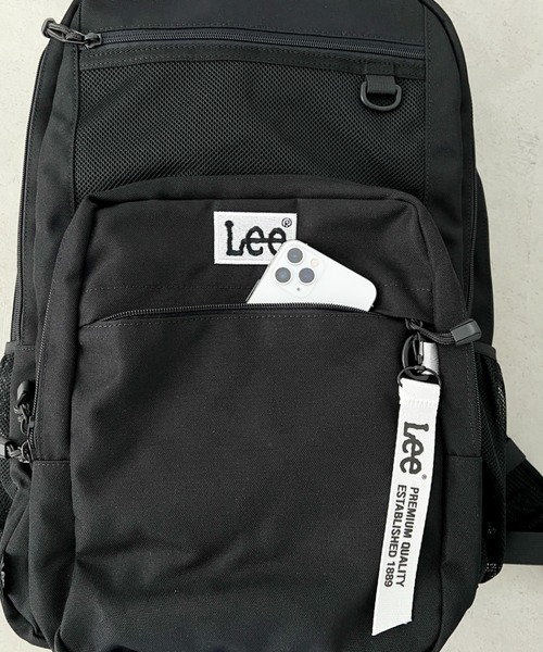 Lee（リー）の「Lee.撥水ポリエステル フロントメッシュリュック.2層式 バックパック（バックパック/リュック・レディース・ブラック×グリーン/ブラック×ブラック/ブラック×ピンク/ブラック×ホワイト/ブラック×パープル・FREE）」の6枚目の写真