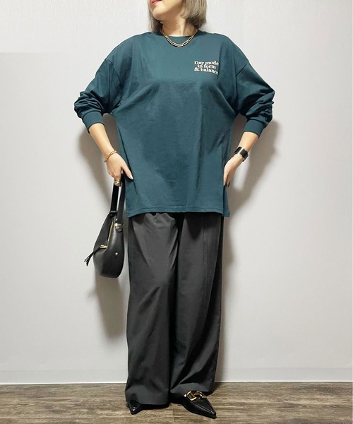 Fizz(フィズ)の「コットン天竺 前後プリントロンT(Tシャツ/カットソー・レディース・ホワイト/チャコール/ブラック・M)」の17枚目の写真