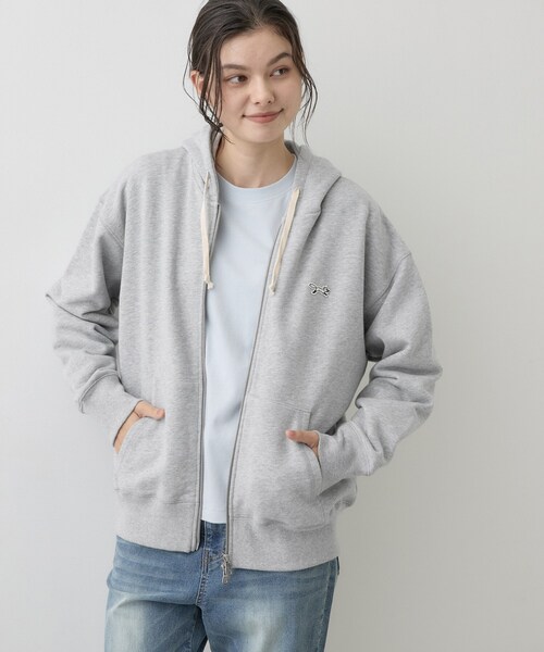 Dessin（デッサン）の「【コラボアイテム】PENNEYS オーガニックコットン 裏毛ZIPパーカ（パーカー・レディース・ネイビー/グレー/カーキ系6/ナチュラル・03/02）」の6枚目の写真
