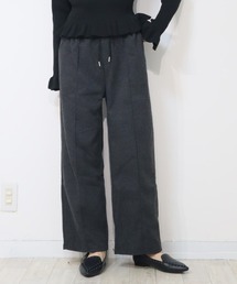 センターシームで垂直脚長ライン!ヘリンボーンセンタシームワイドパンツ
