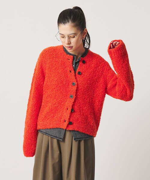 BEAUTY&YOUTH UNITED ARROWS(ビューティーアンドユースユナイテッドアローズ)の「アルパカブレンド ブークレ ニットカーディガン(カーディガン/ボレロ・レディース・ブラック/オフホワイト/オレンジ・FREE)」の5枚目の写真