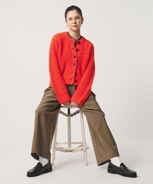 BEAUTY&YOUTH UNITED ARROWS(ビューティーアンドユースユナイテッドアローズ)の「アルパカブレンド ブークレ ニットカーディガン(カーディガン/ボレロ・レディース・ブラック/オフホワイト/オレンジ・FREE)」の6枚目の写真