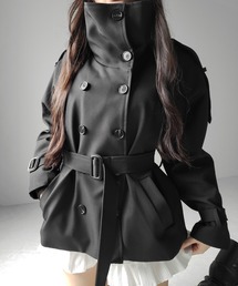 【 2color 】2WAYスタンドカラーミドルトレンチコート / 2WAY stand collar middle trench coat