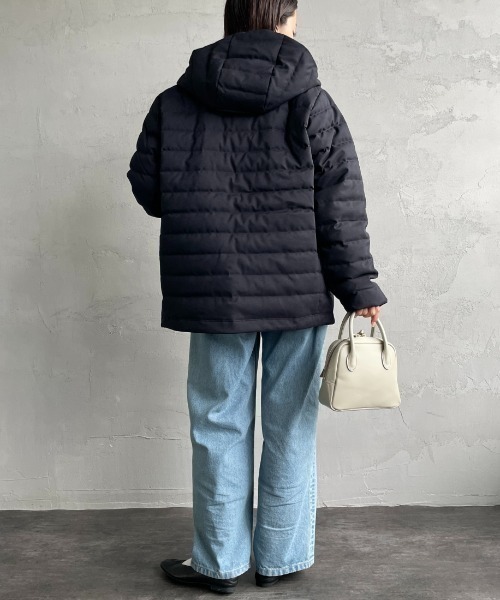 DANTON（ダントン）の「【WEB先行予約】[DANTON/ダントン] ウールライクポリエステル ミドルフードダウンジャケット（ダウンジャケット/コート・レディース・ネイビー/チャコール・S/L/M）」の21枚目の写真