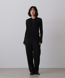 YLEVE / WOOL MOHAIR GABA x VISCOSE COTTON SATIN TROUSERS