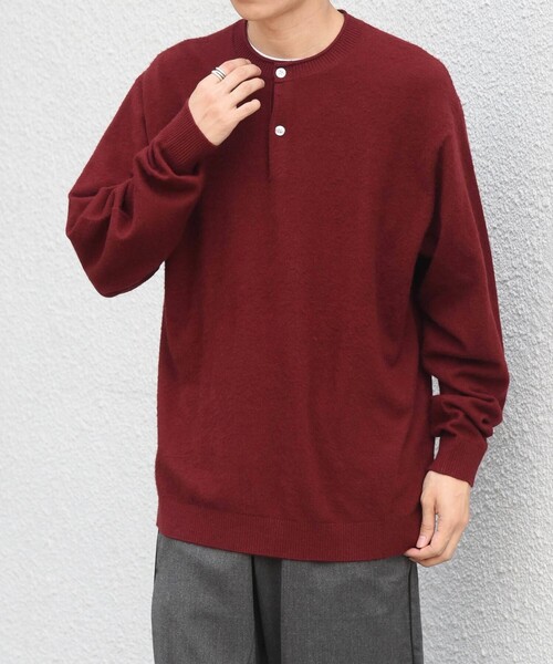 SHIPS any（シップス エニィ）の「アンゴラ ミックス ロールネック ヘンリー ニット◆（ニット/セーター・メンズ・ネイビー/ワイン/グレー/グリーン・MEDIUM/LARGE/X-LARGE）」の13枚目の写真