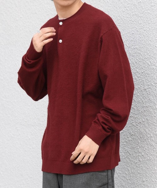 SHIPS any（シップス エニィ）の「アンゴラ ミックス ロールネック ヘンリー ニット◆（ニット/セーター・メンズ・ネイビー/ワイン/グレー/グリーン・MEDIUM/LARGE/X-LARGE）」の14枚目の写真