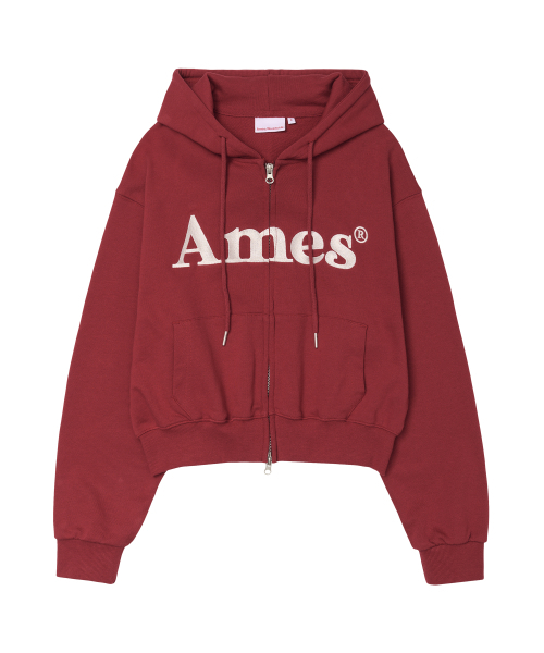 AMESWORLDWIDE(アメスワールドワイド)の「ベーシックロゴ ジップアップフーディ バーガンディ(パーカー・レディース・その他・SMALL/MEDIUM/LARGE)」の2枚目の写真