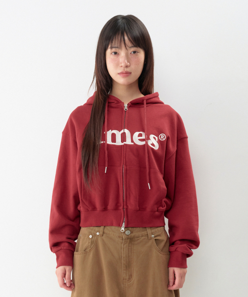 AMESWORLDWIDE(アメスワールドワイド)の「ベーシックロゴ ジップアップフーディ バーガンディ(パーカー・レディース・その他・SMALL/MEDIUM/LARGE)」の9枚目の写真