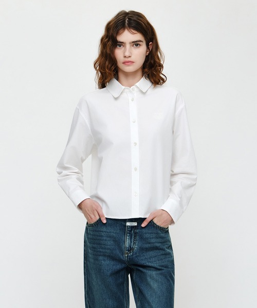 MARITHE + FRANCOIS GIRBAUD（マリテフランソワジルボー）の「W MICRO CLASSIC LOGO COTTON SHIRT（シャツ/ブラウス・レディース・ストライプ/アイボリー・SMALL/MEDIUM）」の2枚目の写真