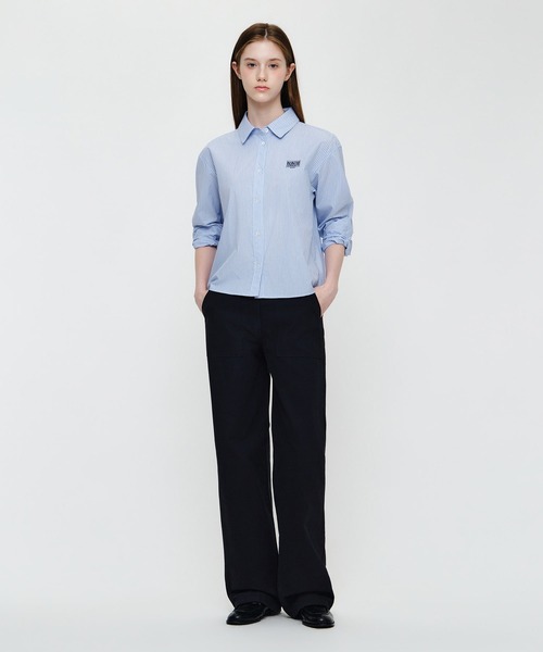 MARITHE + FRANCOIS GIRBAUD（マリテフランソワジルボー）の「W MICRO CLASSIC LOGO COTTON SHIRT（シャツ/ブラウス・レディース・ストライプ/アイボリー・SMALL/MEDIUM）」の11枚目の写真