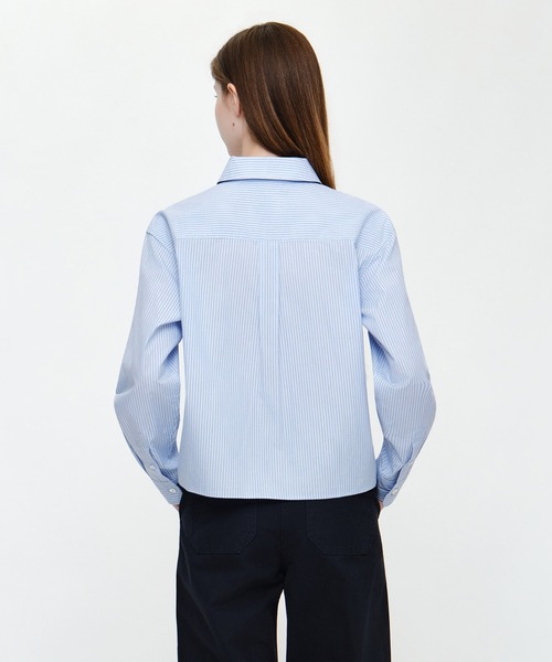 MARITHE + FRANCOIS GIRBAUD（マリテフランソワジルボー）の「W MICRO CLASSIC LOGO COTTON SHIRT（シャツ/ブラウス・レディース・ストライプ/アイボリー・SMALL/MEDIUM）」の13枚目の写真