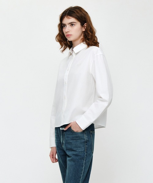 MARITHE + FRANCOIS GIRBAUD（マリテフランソワジルボー）の「W MICRO CLASSIC LOGO COTTON SHIRT（シャツ/ブラウス・レディース・ストライプ/アイボリー・SMALL/MEDIUM）」の21枚目の写真