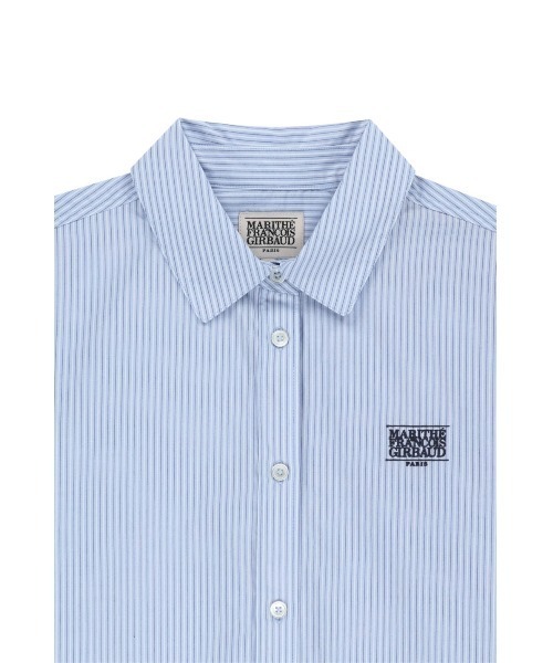 MARITHE + FRANCOIS GIRBAUD（マリテフランソワジルボー）の「W MICRO CLASSIC LOGO COTTON SHIRT（シャツ/ブラウス・レディース・ストライプ/アイボリー・SMALL/MEDIUM）」の20枚目の写真