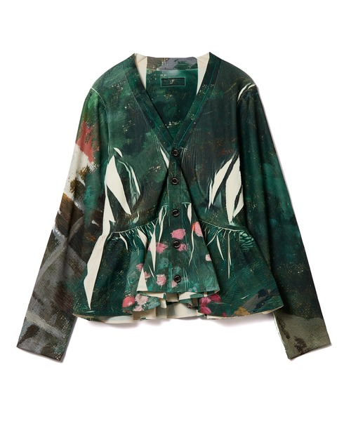 NON TOKYO(ノントーキョー)の「DIRECT PRINT RIB GATHER CARDIGAN(カーディガン/ボレロ・レディース・マルチ/グリーン・FREE)」の12枚目の写真