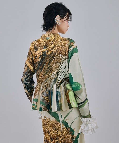 NON TOKYO(ノントーキョー)の「DIRECT PRINT RIB GATHER CARDIGAN(カーディガン/ボレロ・レディース・マルチ/グリーン・FREE)」の9枚目の写真