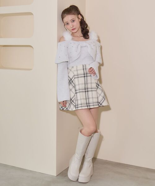 MAJESTIC LEGON(マジェスティックレゴン)の「ボックスプリーツフレアミニスカパン(スカート・レディース・ホワイト系その他2/ブラック系その他/ブラウン系その他2・MEDIUM)」の20枚目の写真