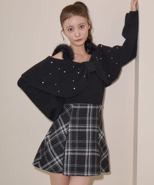 MAJESTIC LEGON(マジェスティックレゴン)の「ボックスプリーツフレアミニスカパン(スカート・レディース・ホワイト系その他2/ブラック系その他/ブラウン系その他2・MEDIUM)」の13枚目の写真