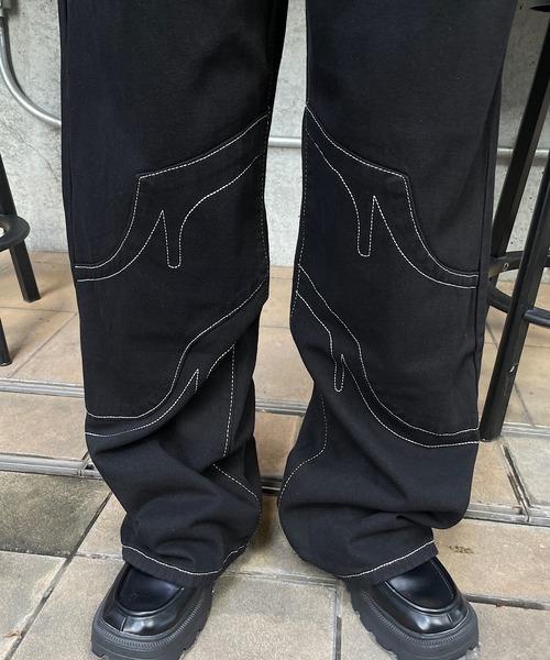 ROGER AND RAW（ロジャーアンドロウ）の「ダブルウエストデニムワイドパンツ（デニムパンツ・レディース・ブラック/ブルー・SMALL/MEDIUM）」の13枚目の写真