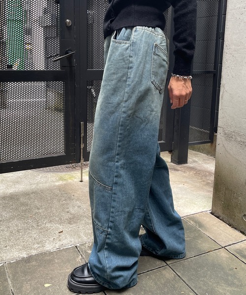 ROGER AND RAW（ロジャーアンドロウ）の「ダブルウエストデニムワイドパンツ（デニムパンツ・レディース・ブラック/ブルー・SMALL/MEDIUM）」の15枚目の写真
